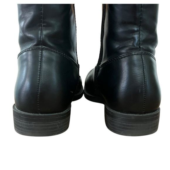 Tommy Hilfiger Shyenne Size 6 Black Tan Color Block Faux Leather Riding Boots - Picture 5 of 11